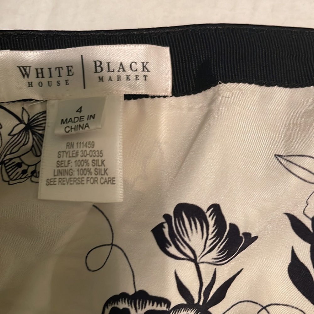 White House Black Market Floral Silk Skirt - Picture 7 of 7